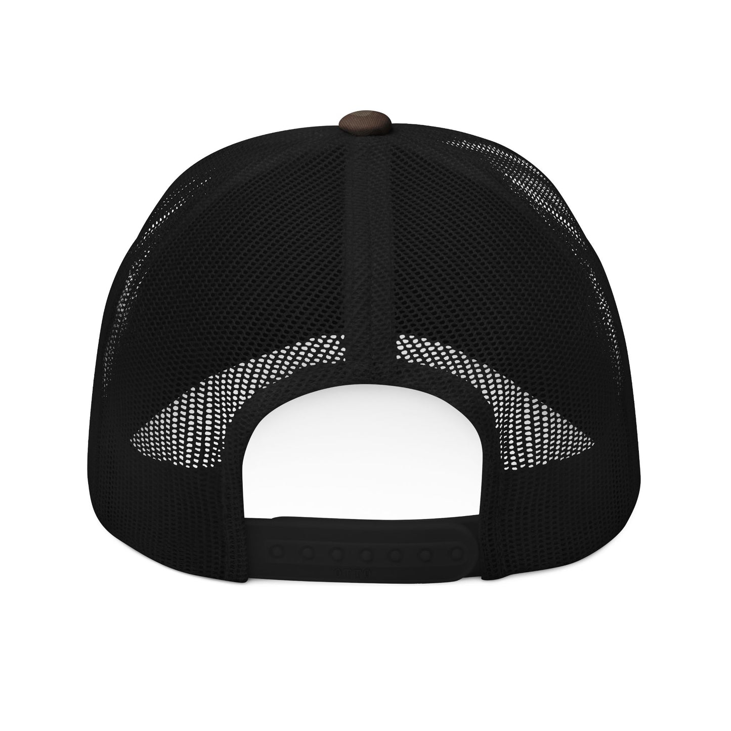 Camo Trucker Hat (Module Install) — Embroidered Solar Panel & Sunrise Logo