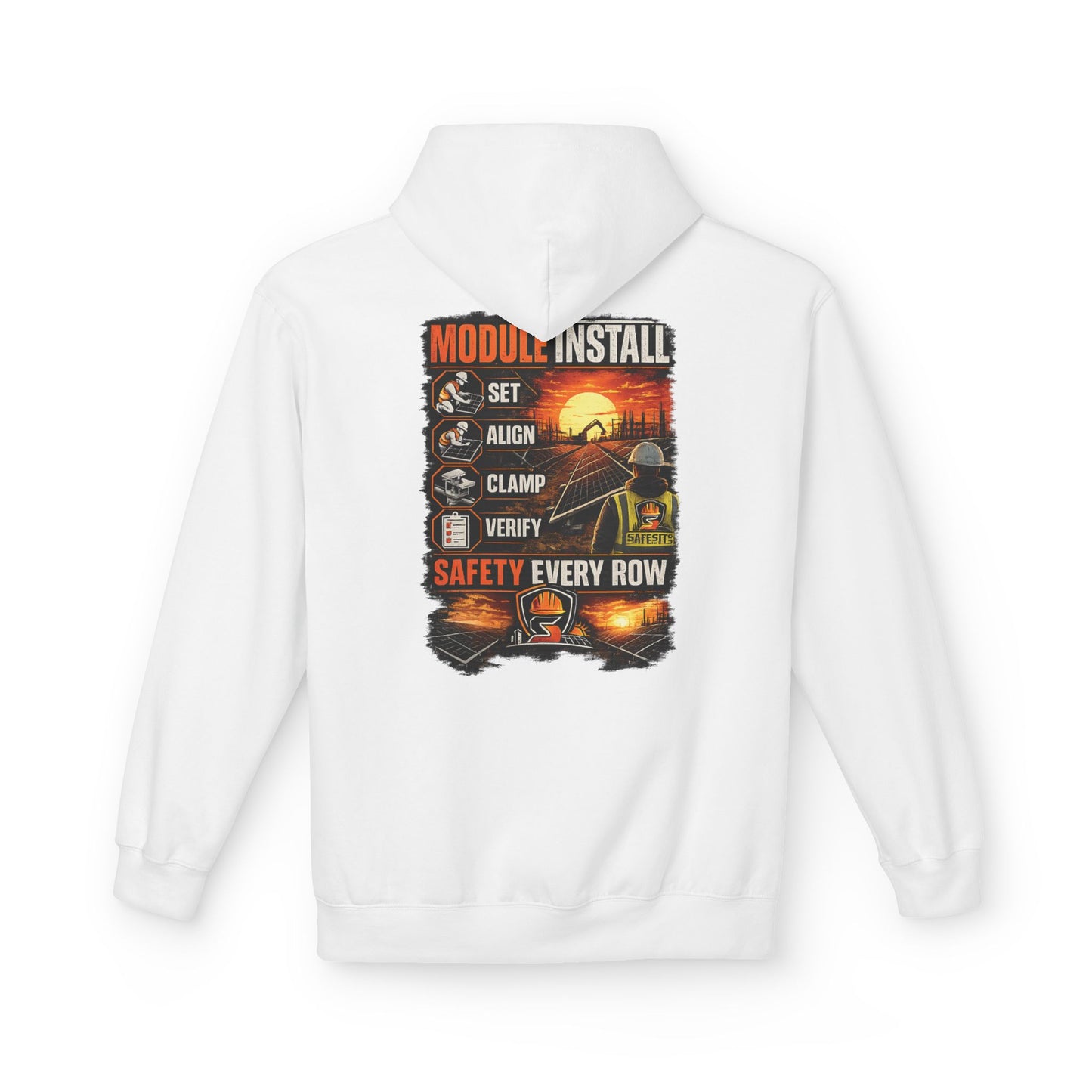 Module Install Safety Hoodie — Safety Every Row Construction Crew Sweatshirt