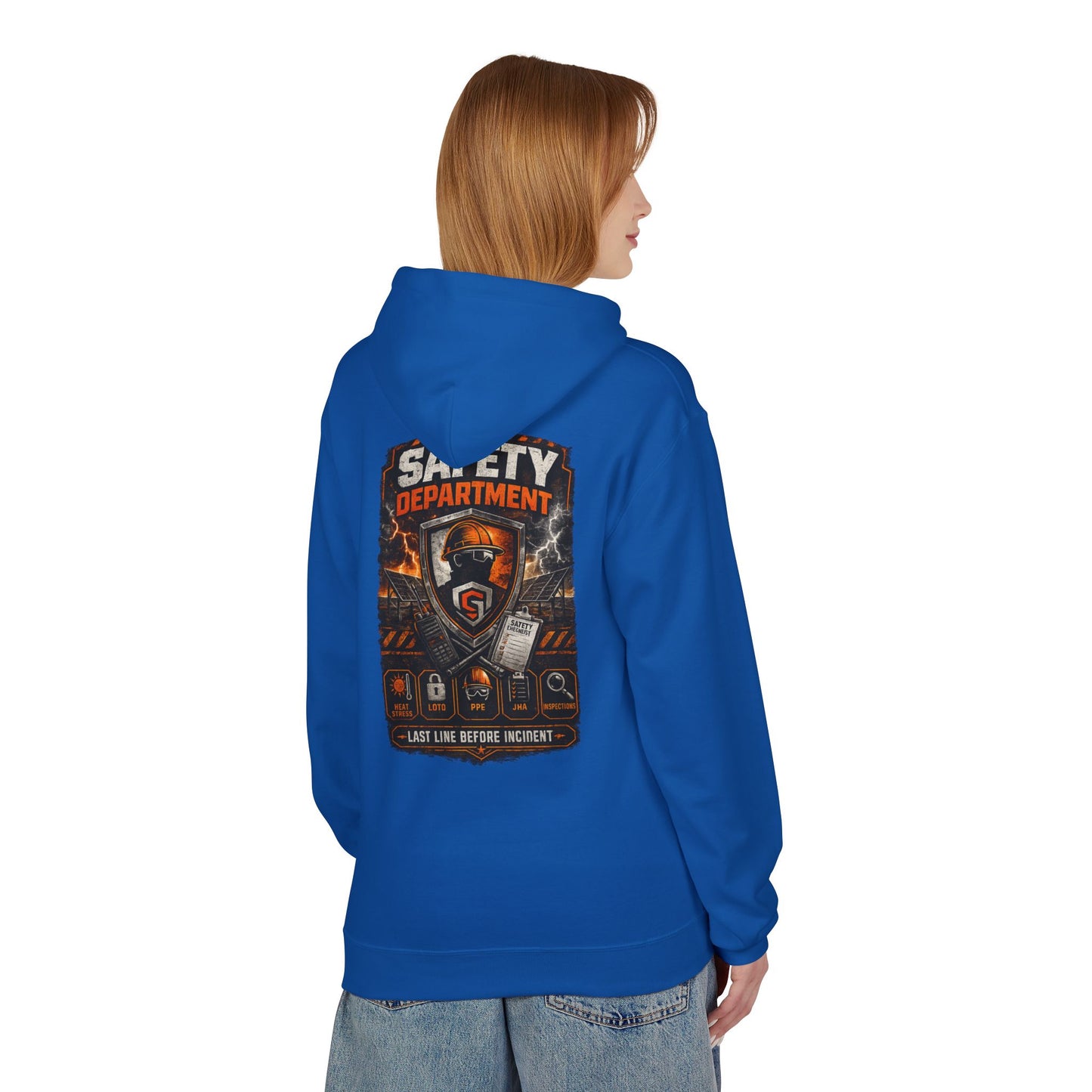 Safety Department Hoodie — "Last Line Before Incident" Graphic Workwear