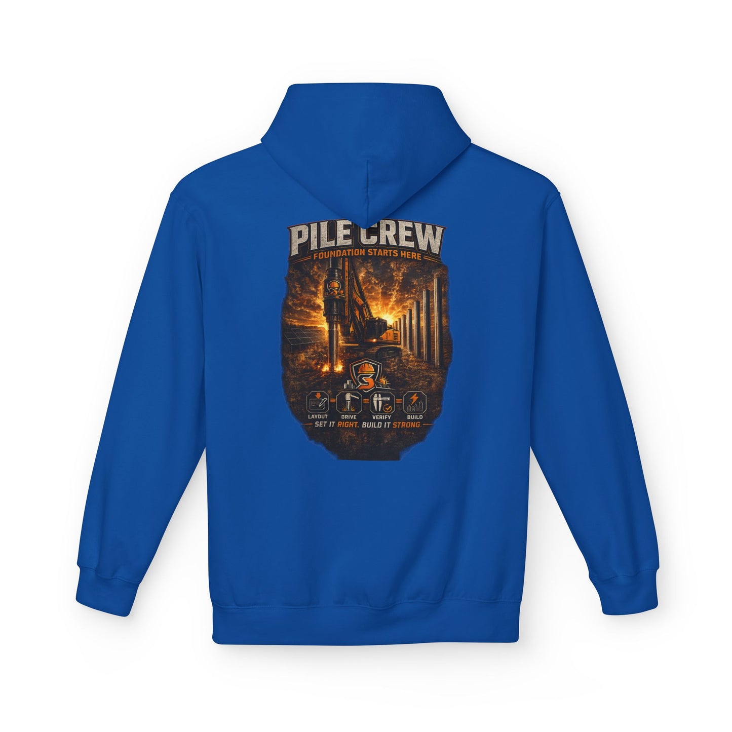Pile Crew Industrial Hoodie — Heavy Equipment Construction Crew Pullover