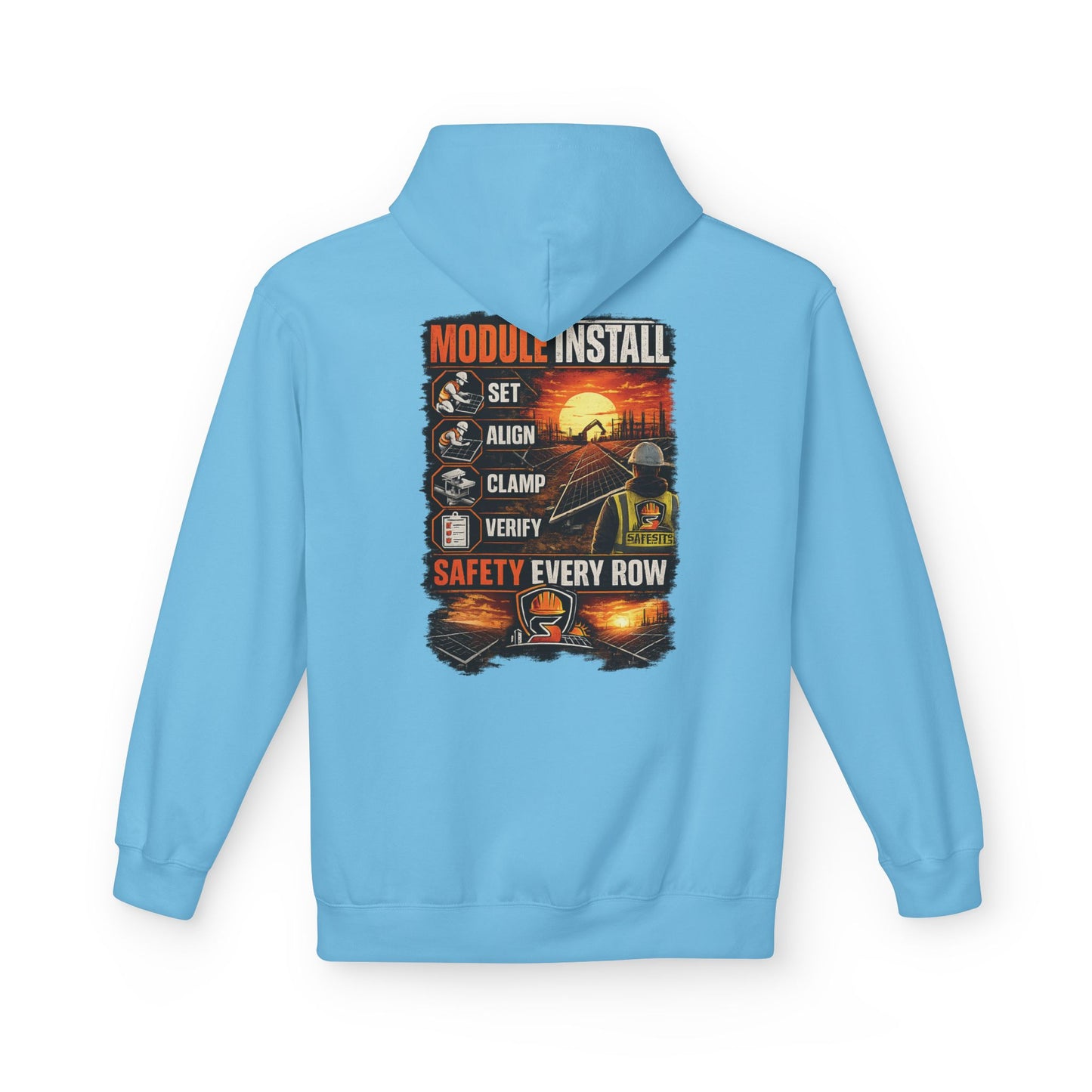 Module Install Safety Hoodie — Safety Every Row Construction Crew Sweatshirt
