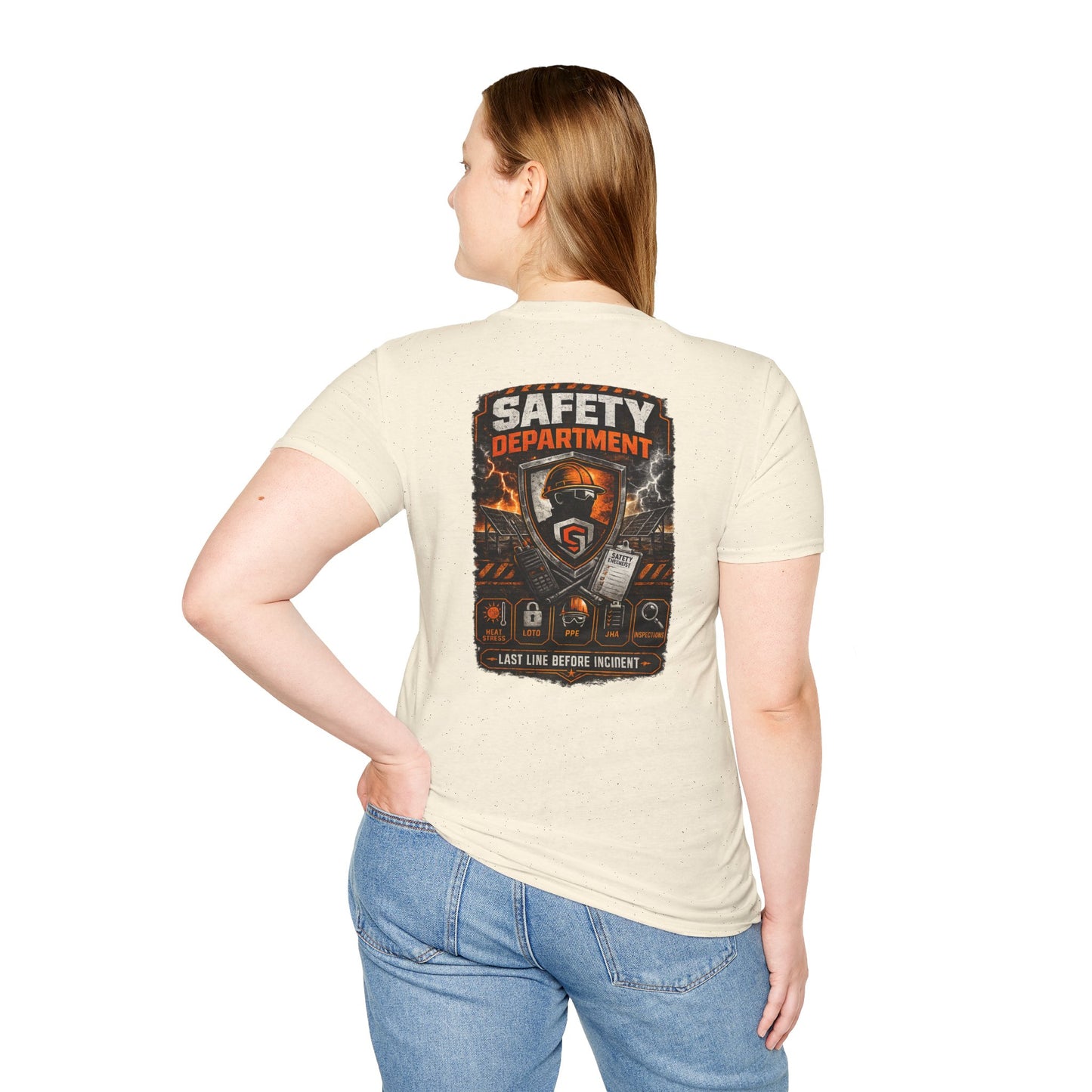 Safety Department Graphic T-Shirt — "Last Line Before Incident" Worksite Firefighter Tee