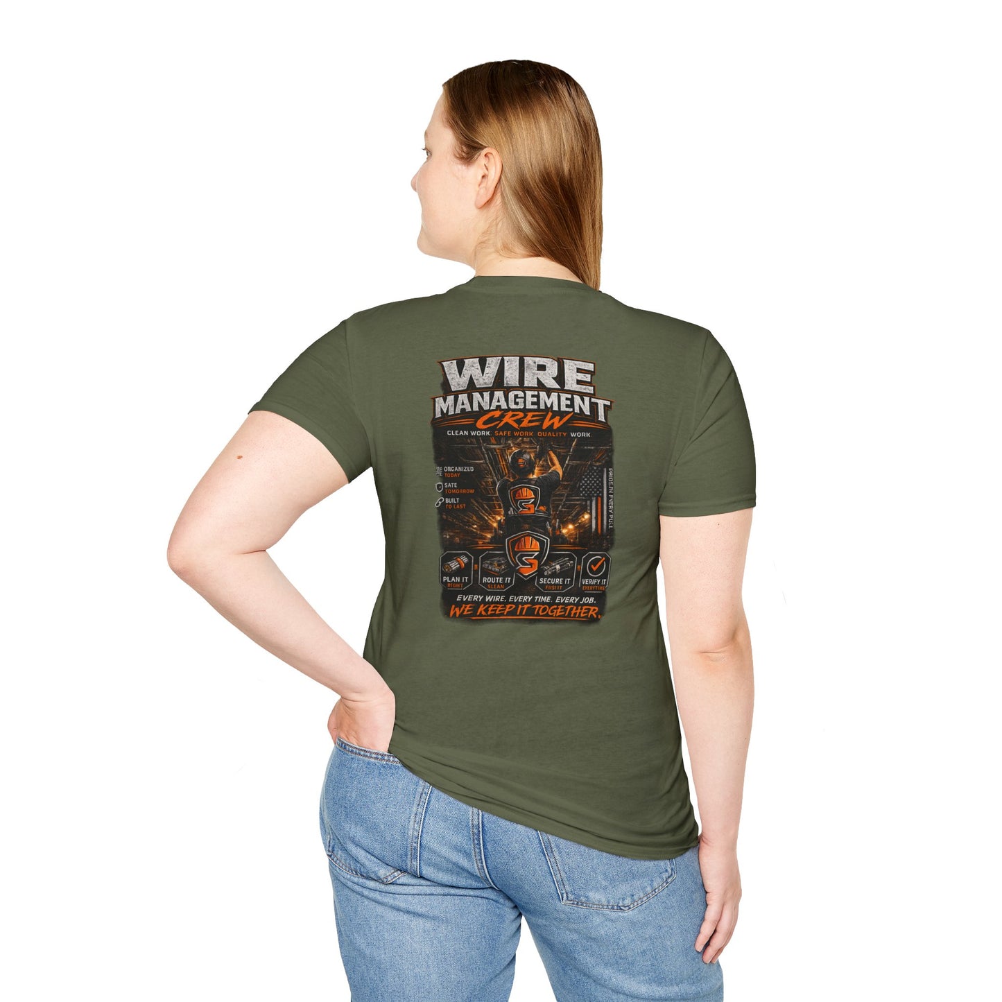 Wire Management Crew T-Shirt — Electrician Cable Tech Work Shirt