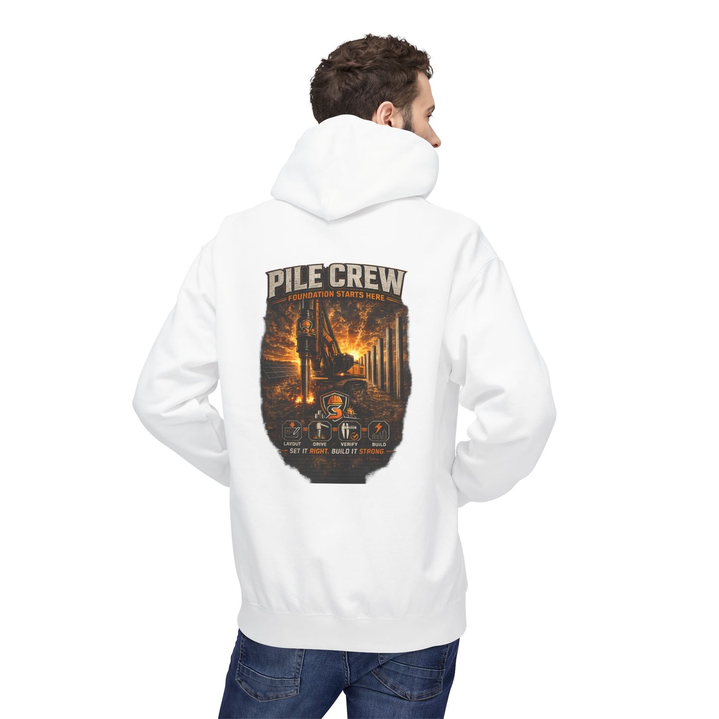 Pile Crew Industrial Hoodie — Heavy Equipment Construction Crew Pullover
