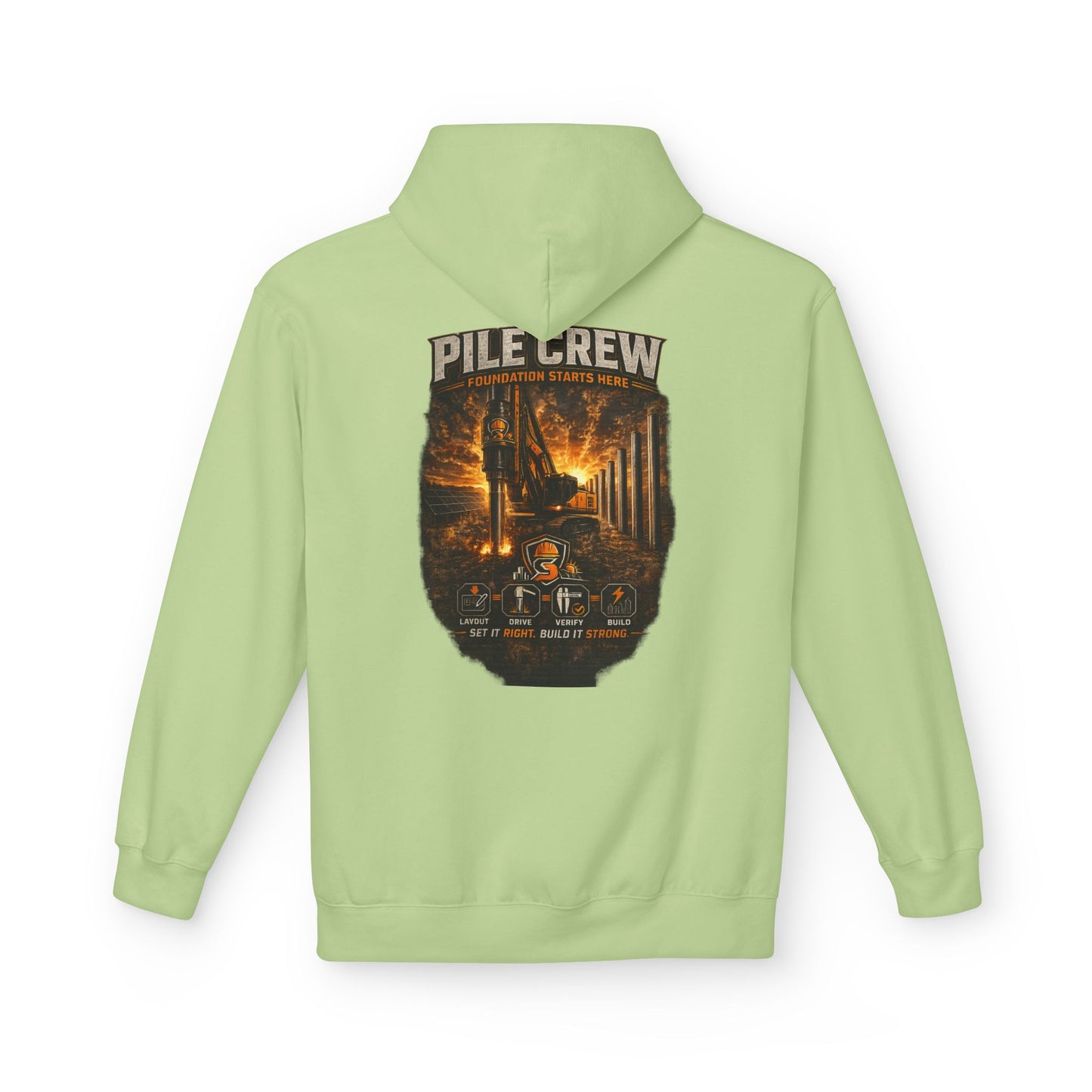 Pile Crew Industrial Hoodie — Heavy Equipment Construction Crew Pullover