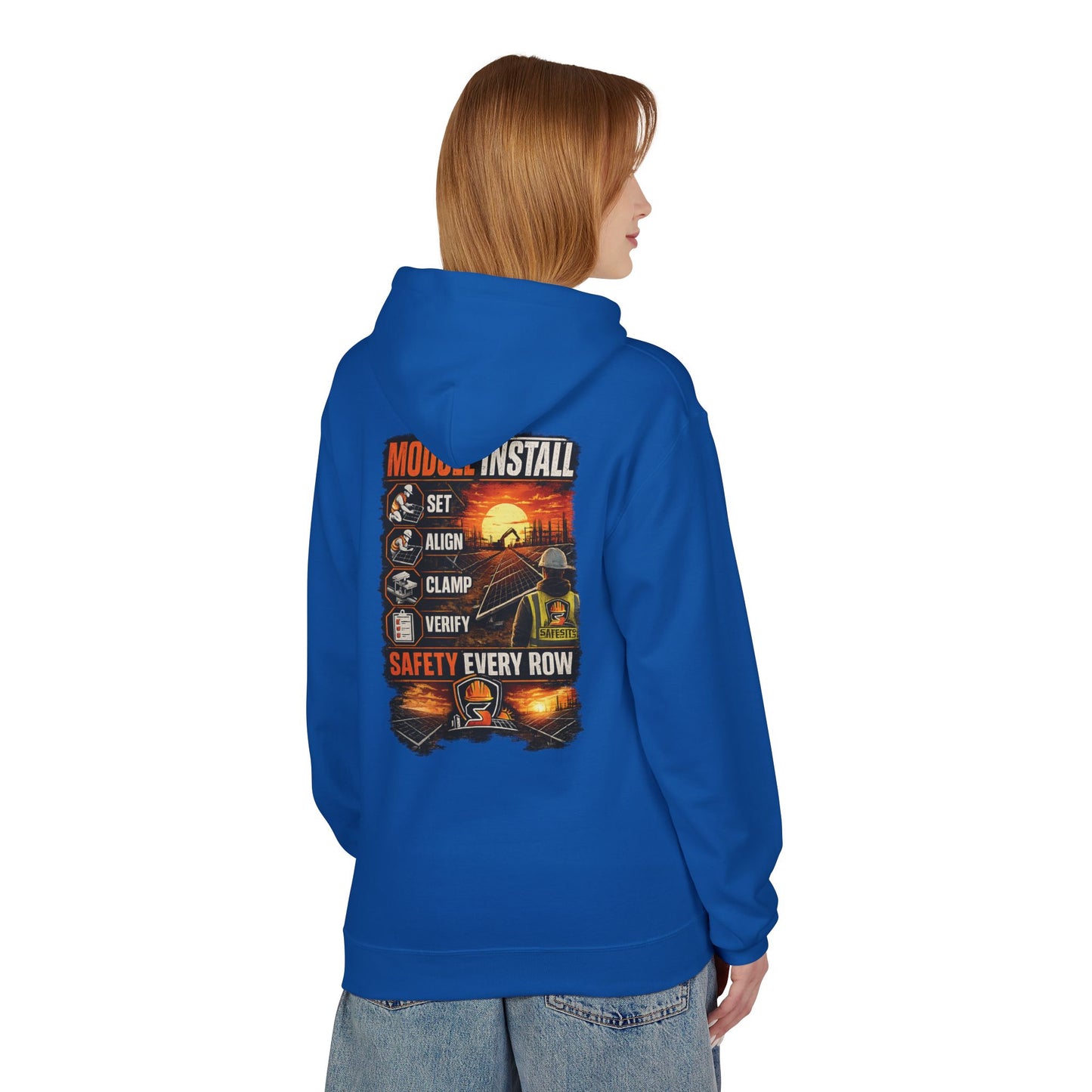Module Install Safety Hoodie — Safety Every Row Construction Crew Sweatshirt