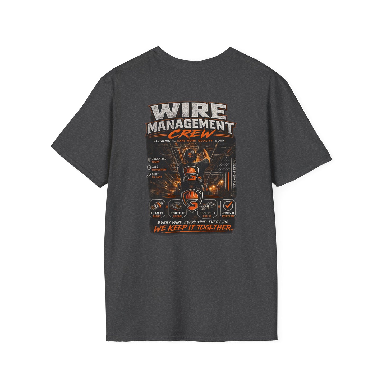 Wire Management Crew T-Shirt — Electrician Cable Tech Work Shirt