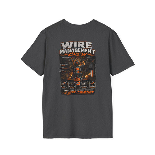 Wire Management Crew T-Shirt — Electrician Cable Tech Work Shirt