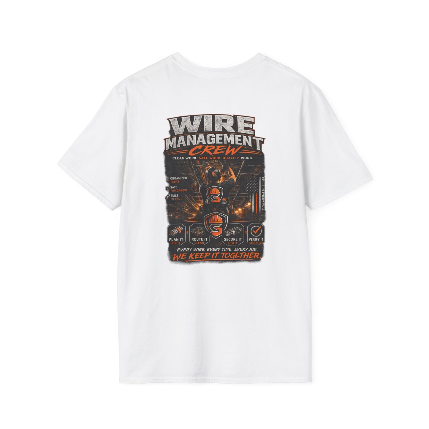 Wire Management Crew T-Shirt — Electrician Cable Tech Work Shirt