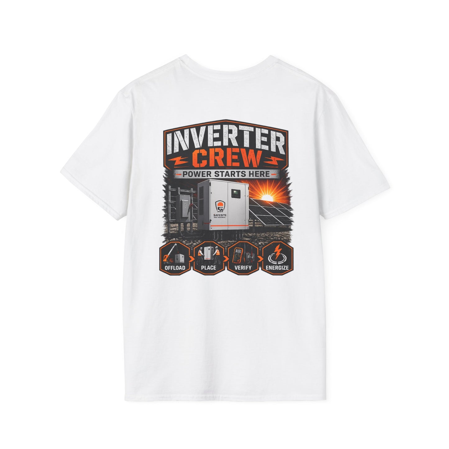 Inverter Crew T-Shirt — Power Starts Here Solar Technician Shirt