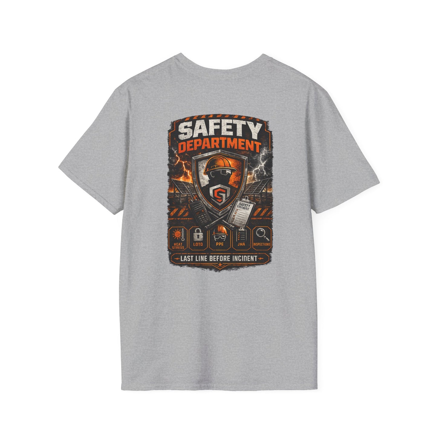 Safety Department Graphic T-Shirt — "Last Line Before Incident" Worksite Firefighter Tee