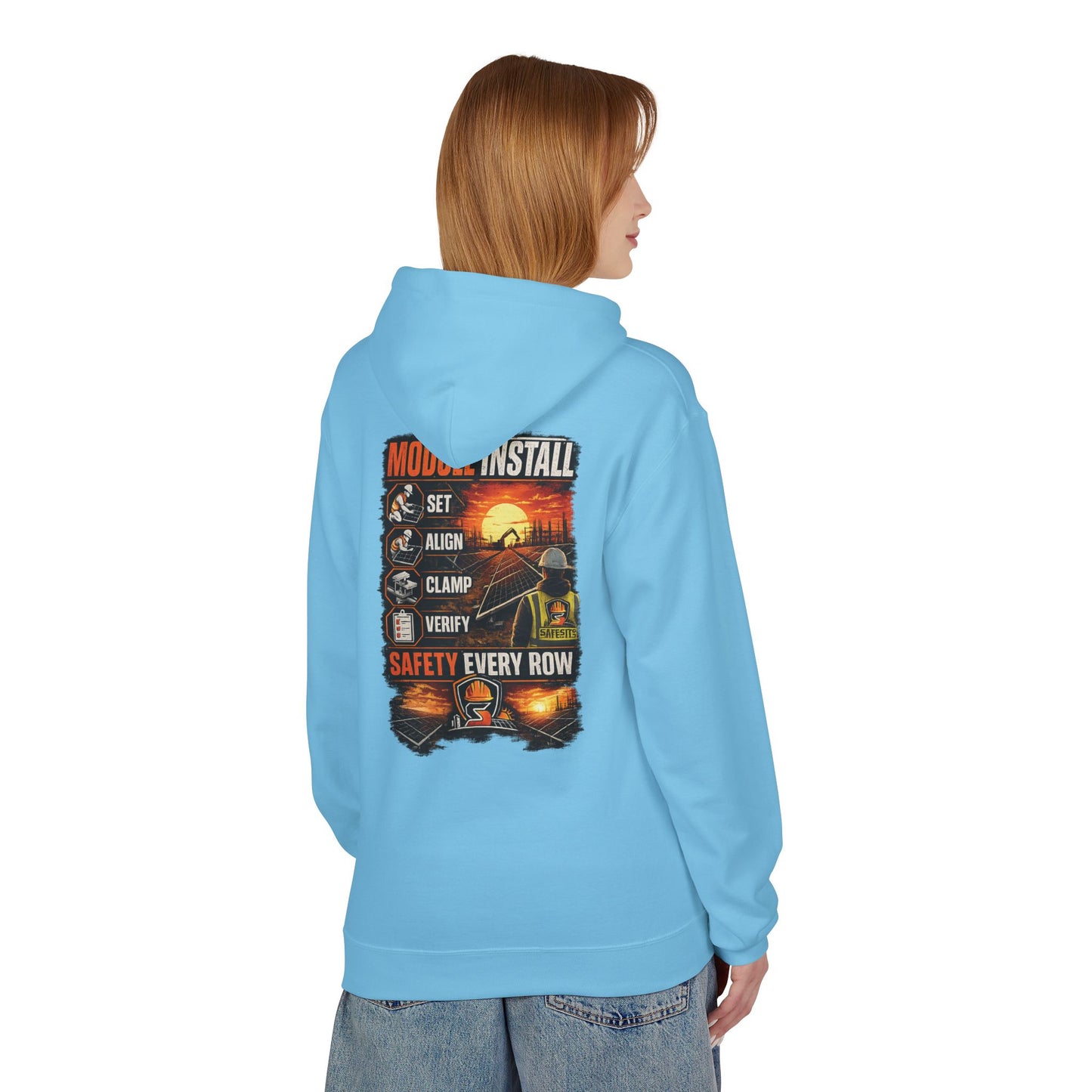 Module Install Safety Hoodie — Safety Every Row Construction Crew Sweatshirt