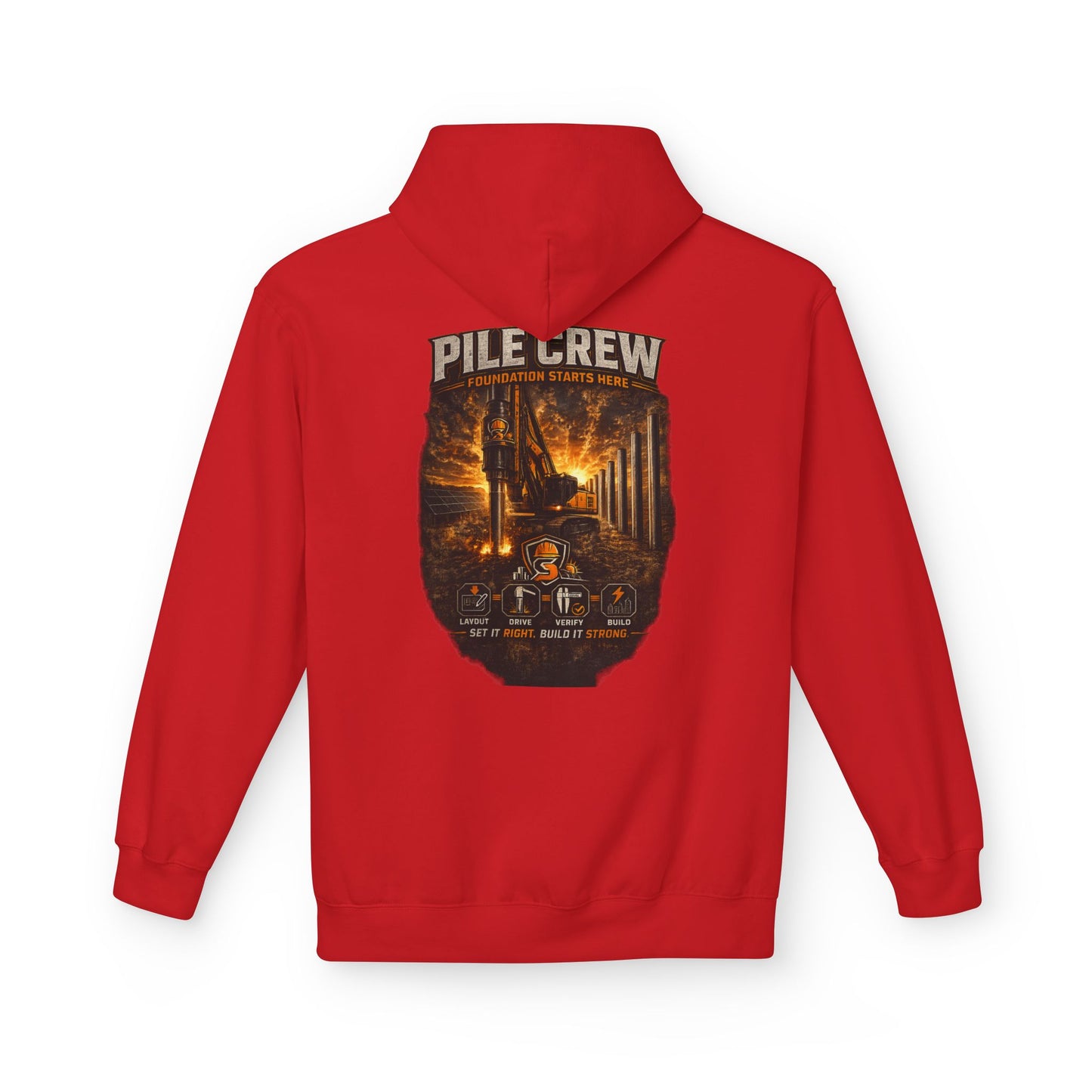 Pile Crew Industrial Hoodie — Heavy Equipment Construction Crew Pullover