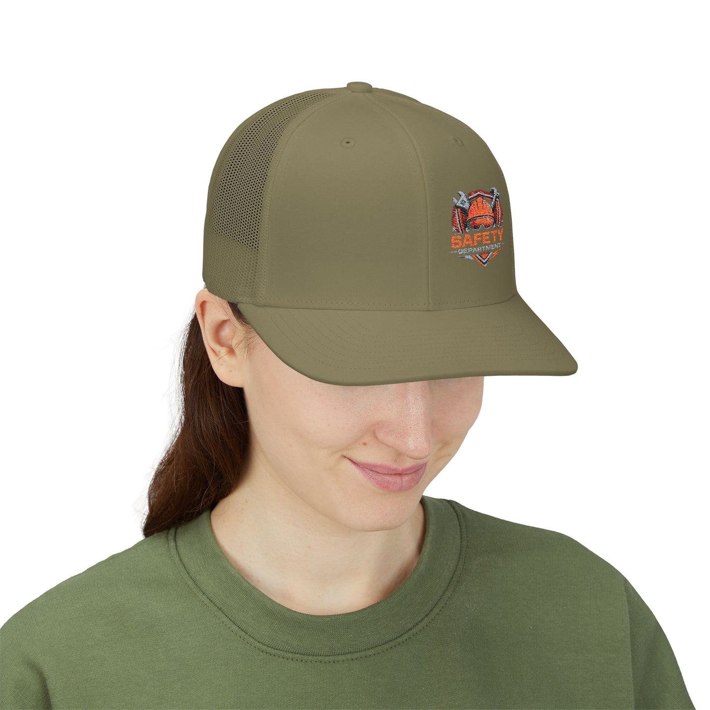 Safety Department Trucker Cap - Fire Helmet Patch Snapback