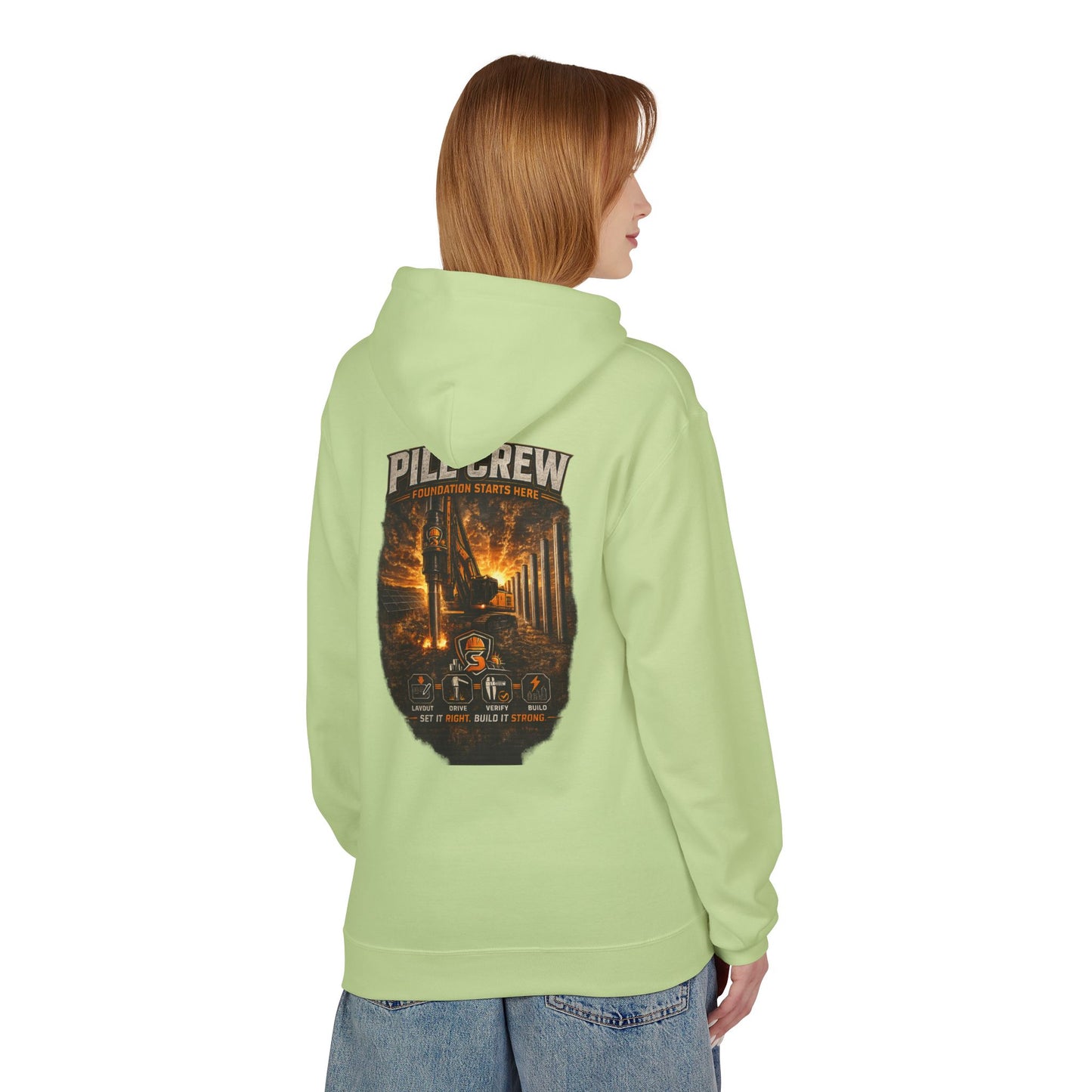 Pile Crew Industrial Hoodie — Heavy Equipment Construction Crew Pullover