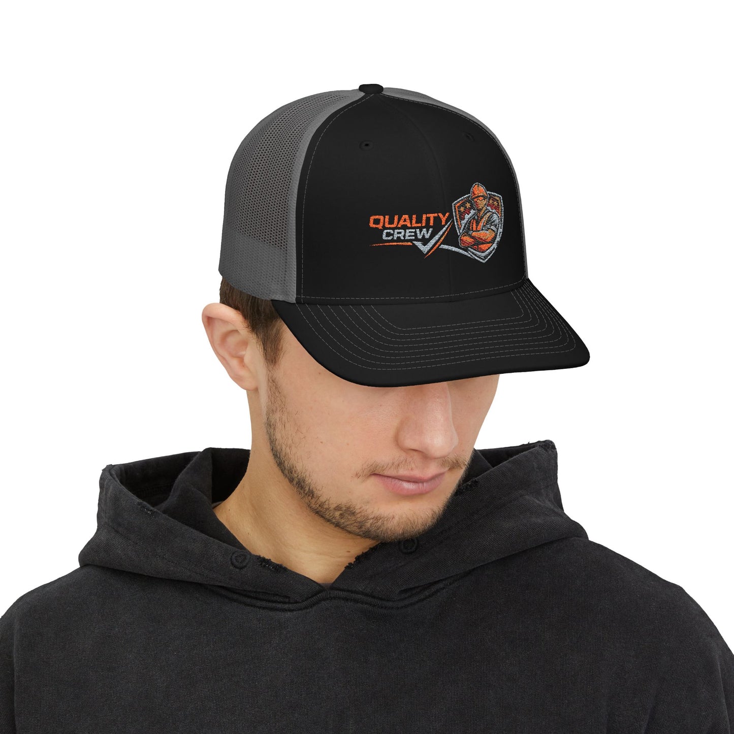 Quality Crew Snapback Trucker Cap – Embroidered Mechanic Logo Hat
