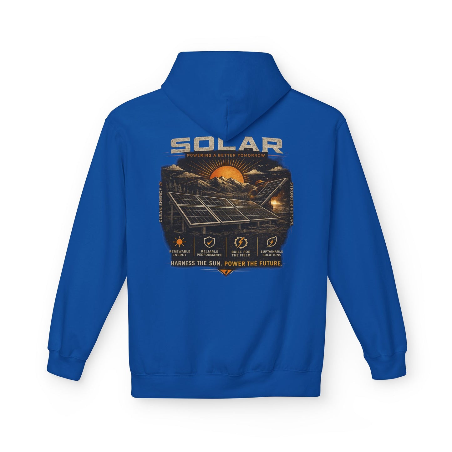 Solar Energy Hoodie — "Solar: Harness the Sun, Power the Future" Graphic Sweatshirt