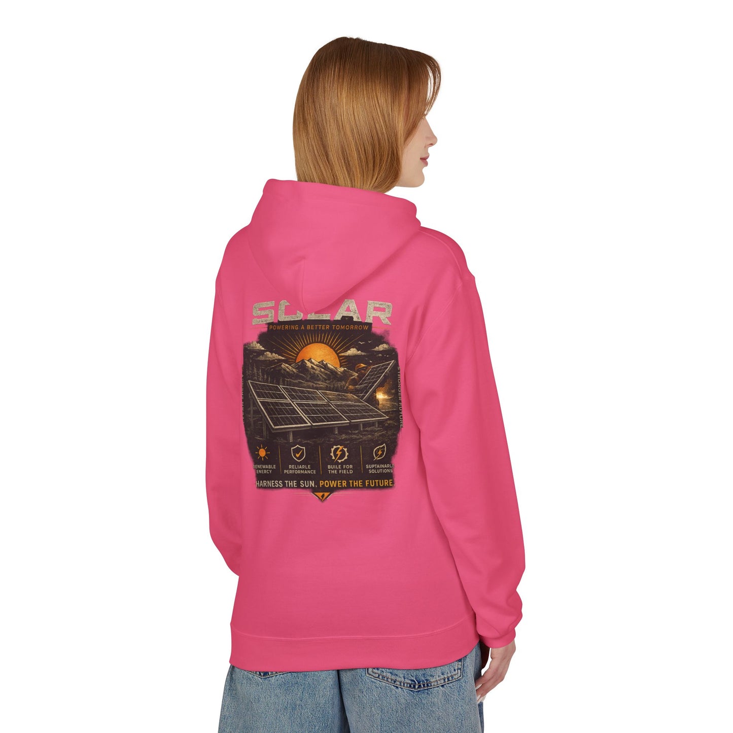 Solar Energy Hoodie — "Solar: Harness the Sun, Power the Future" Graphic Sweatshirt