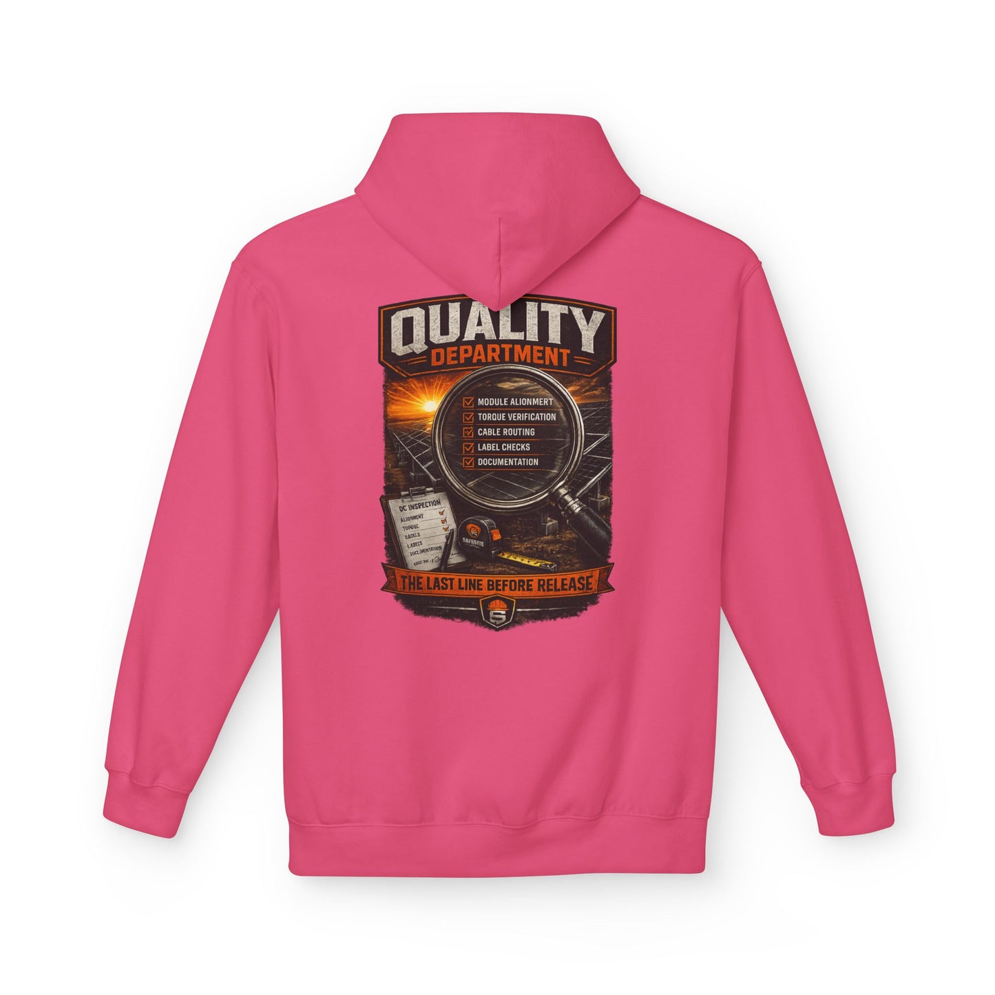 Quality Department Hoodie — Vintage Mechanic Crewneck with 'Quality Department' Emblem