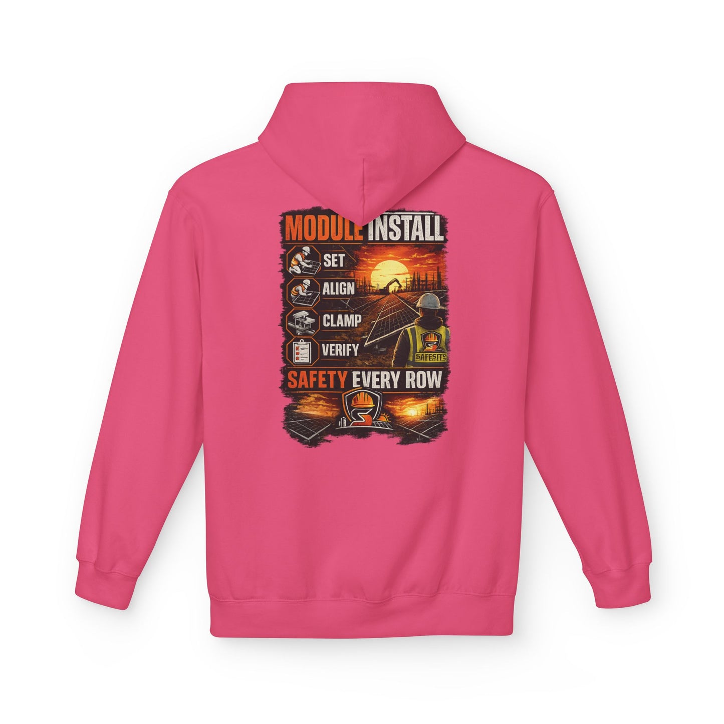 Module Install Safety Hoodie — Safety Every Row Construction Crew Sweatshirt