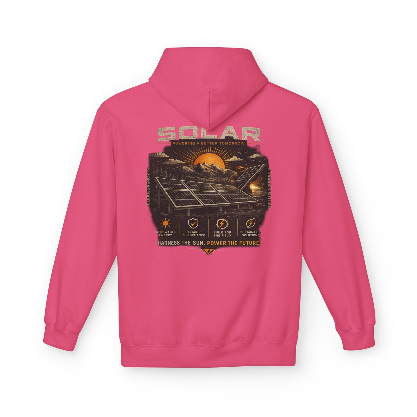 Solar Energy Hoodie — "Solar: Harness the Sun, Power the Future" Graphic Sweatshirt