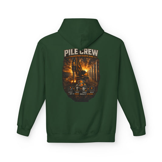 Pile Crew Industrial Hoodie — Heavy Equipment Construction Crew Pullover