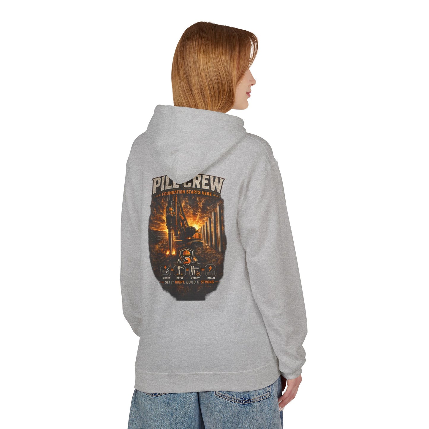 Pile Crew Industrial Hoodie — Heavy Equipment Construction Crew Pullover
