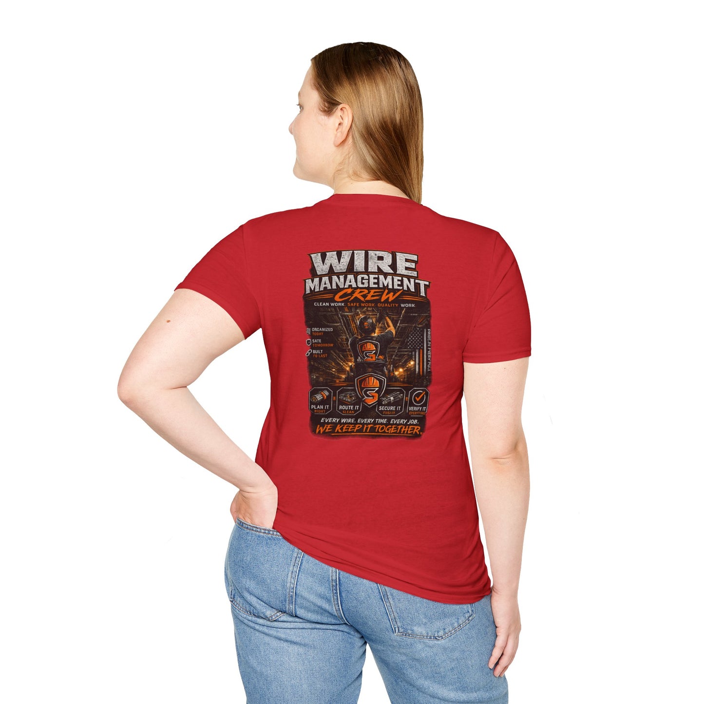 Wire Management Crew T-Shirt — Electrician Cable Tech Work Shirt