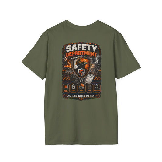 Safety Department Graphic T-Shirt — "Last Line Before Incident" Worksite Firefighter Tee