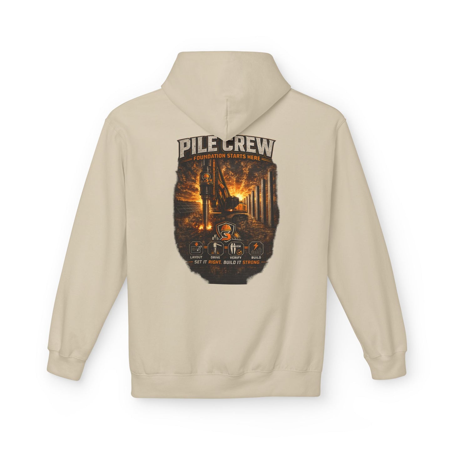 Pile Crew Industrial Hoodie — Heavy Equipment Construction Crew Pullover