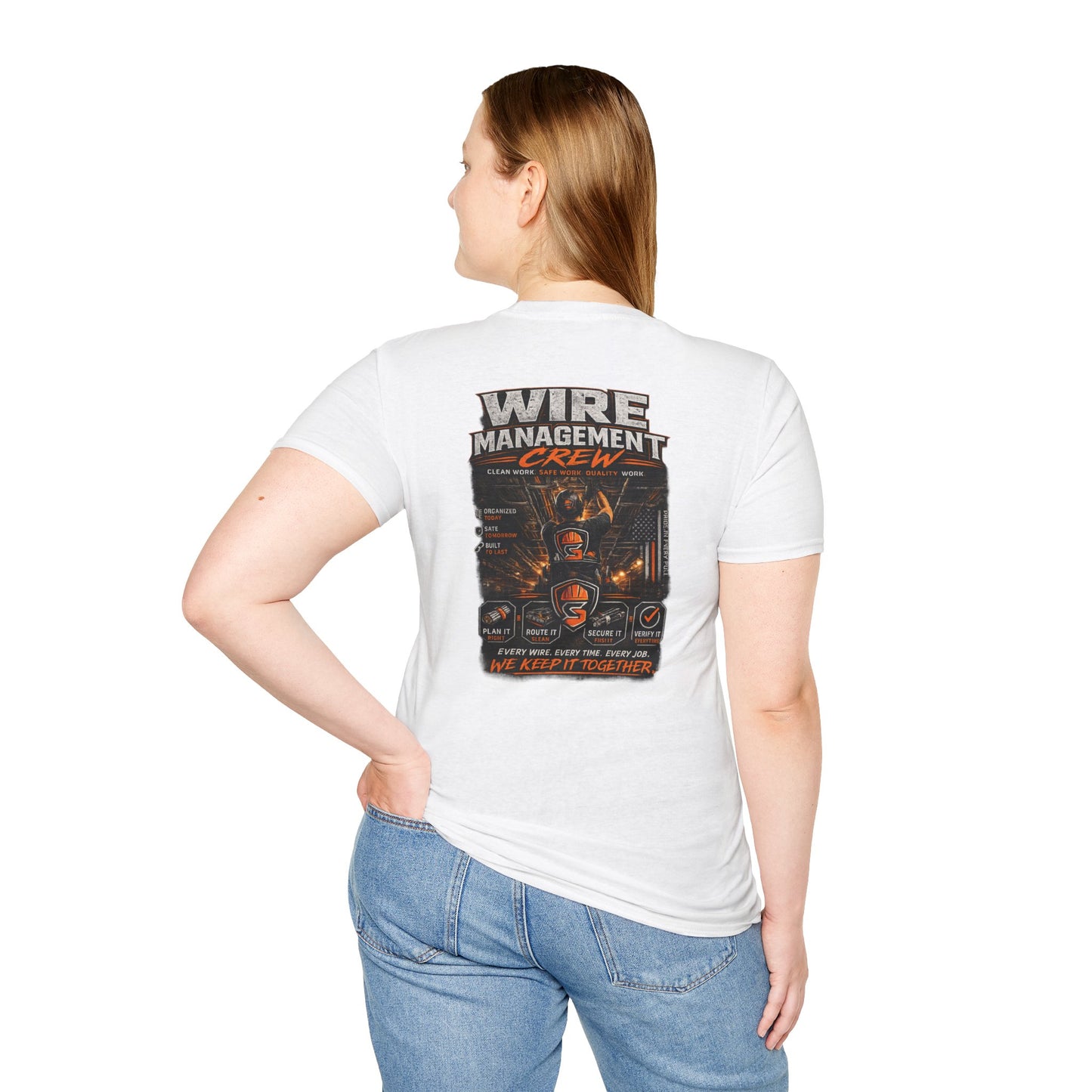 Wire Management Crew T-Shirt — Electrician Cable Tech Work Shirt