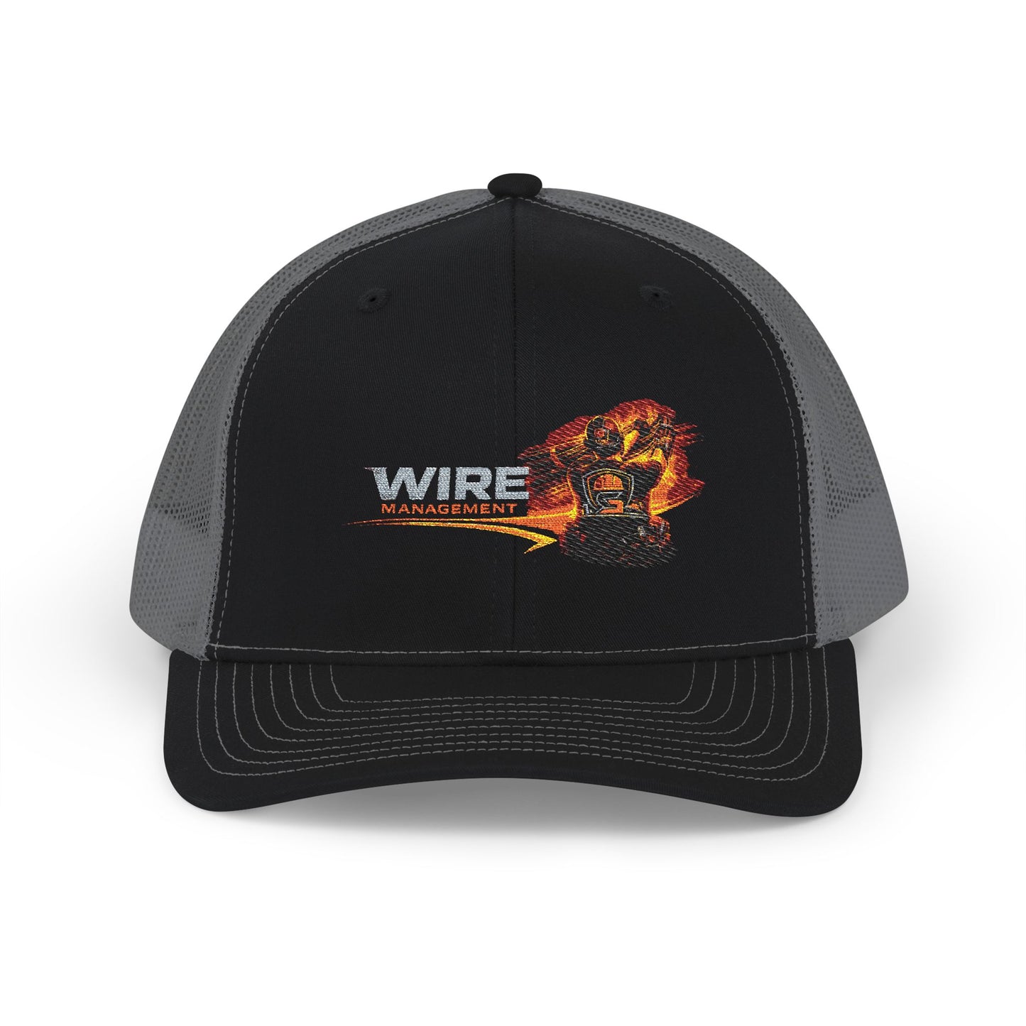 Wire Management Flame Graphic Trucker Cap