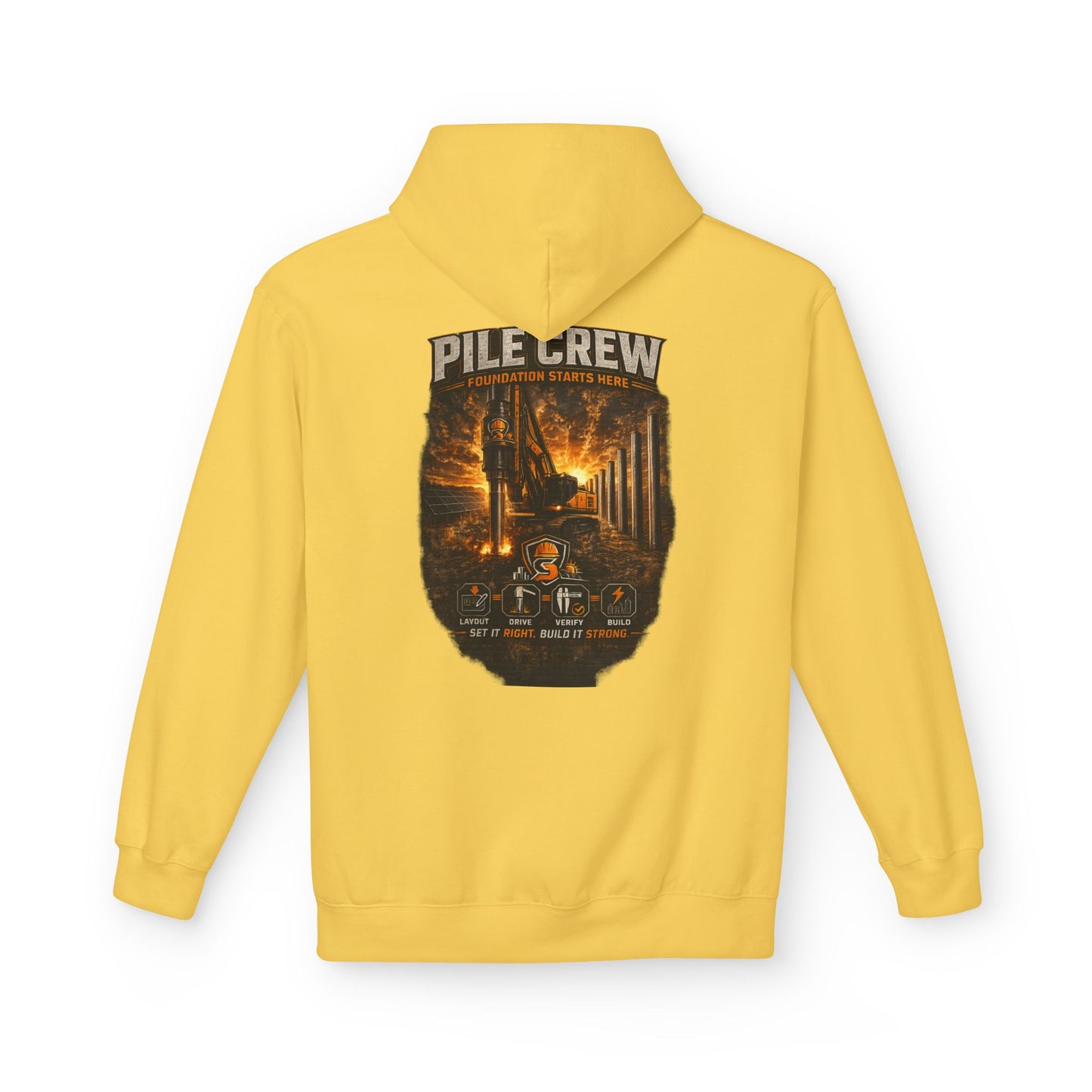 Pile Crew Industrial Hoodie — Heavy Equipment Construction Crew Pullover
