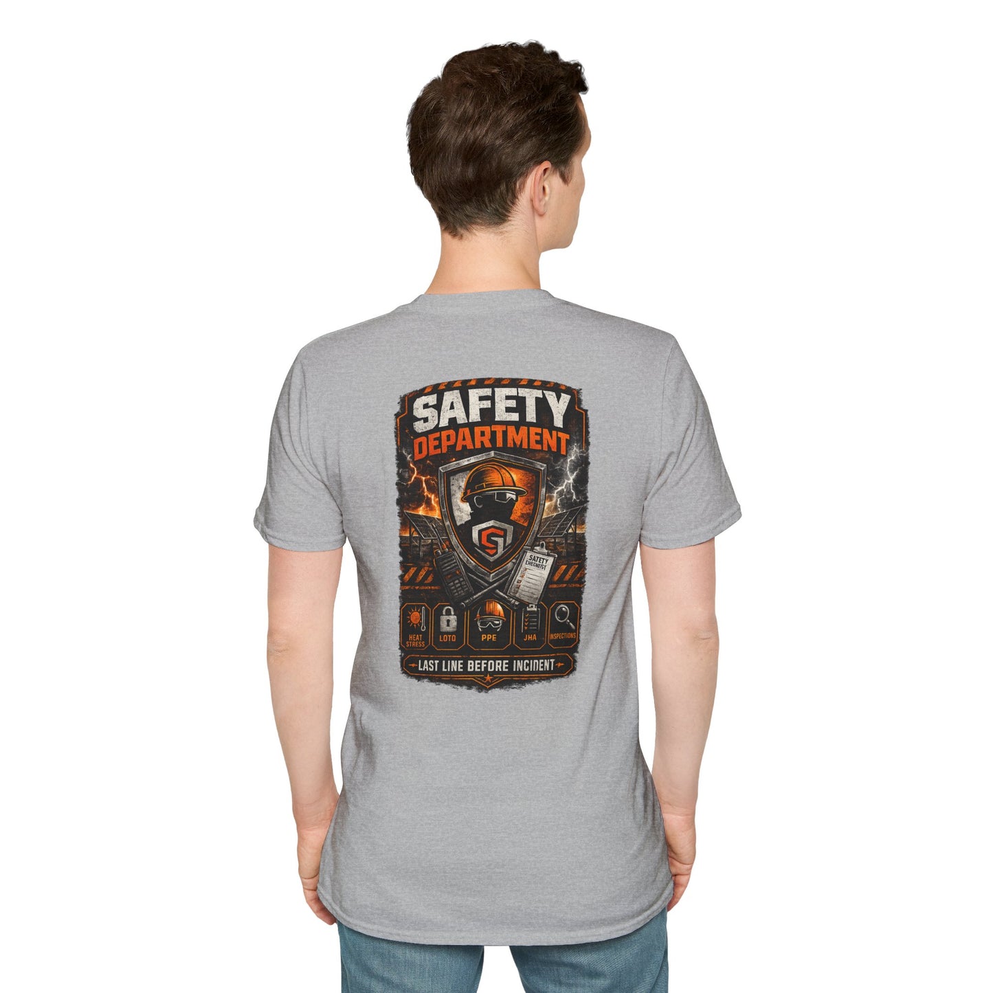 Safety Department Graphic T-Shirt — "Last Line Before Incident" Worksite Firefighter Tee