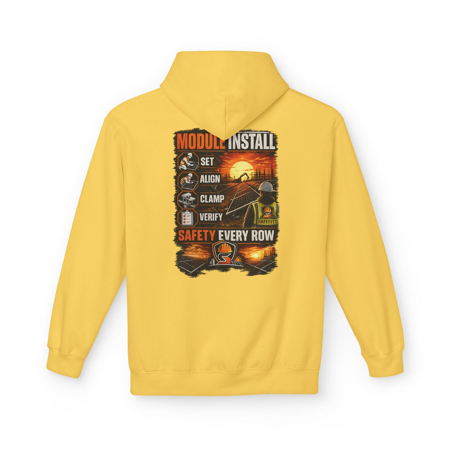 Module Install Safety Hoodie — Safety Every Row Construction Crew Sweatshirt