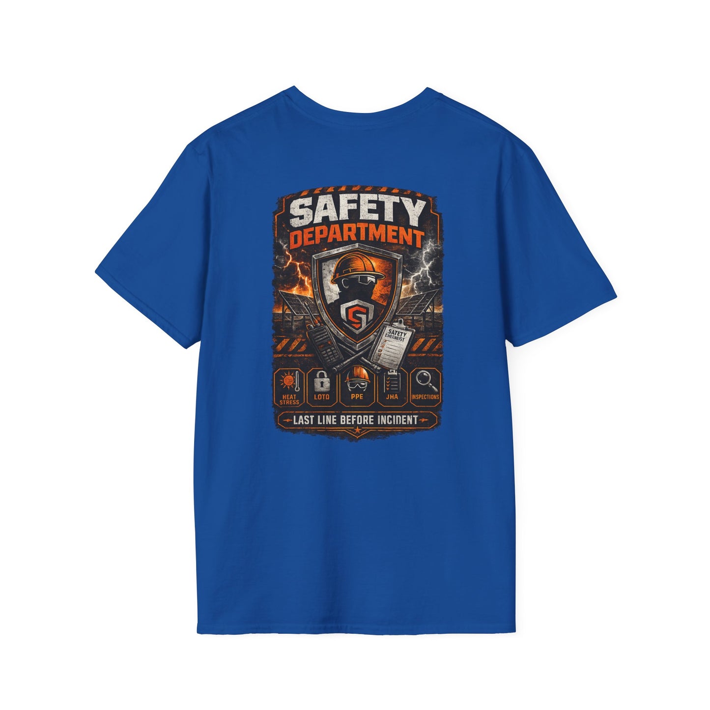 Safety Department Graphic T-Shirt — "Last Line Before Incident" Worksite Firefighter Tee