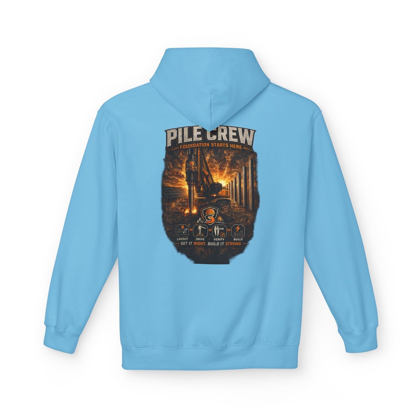 Pile Crew Industrial Hoodie — Heavy Equipment Construction Crew Pullover