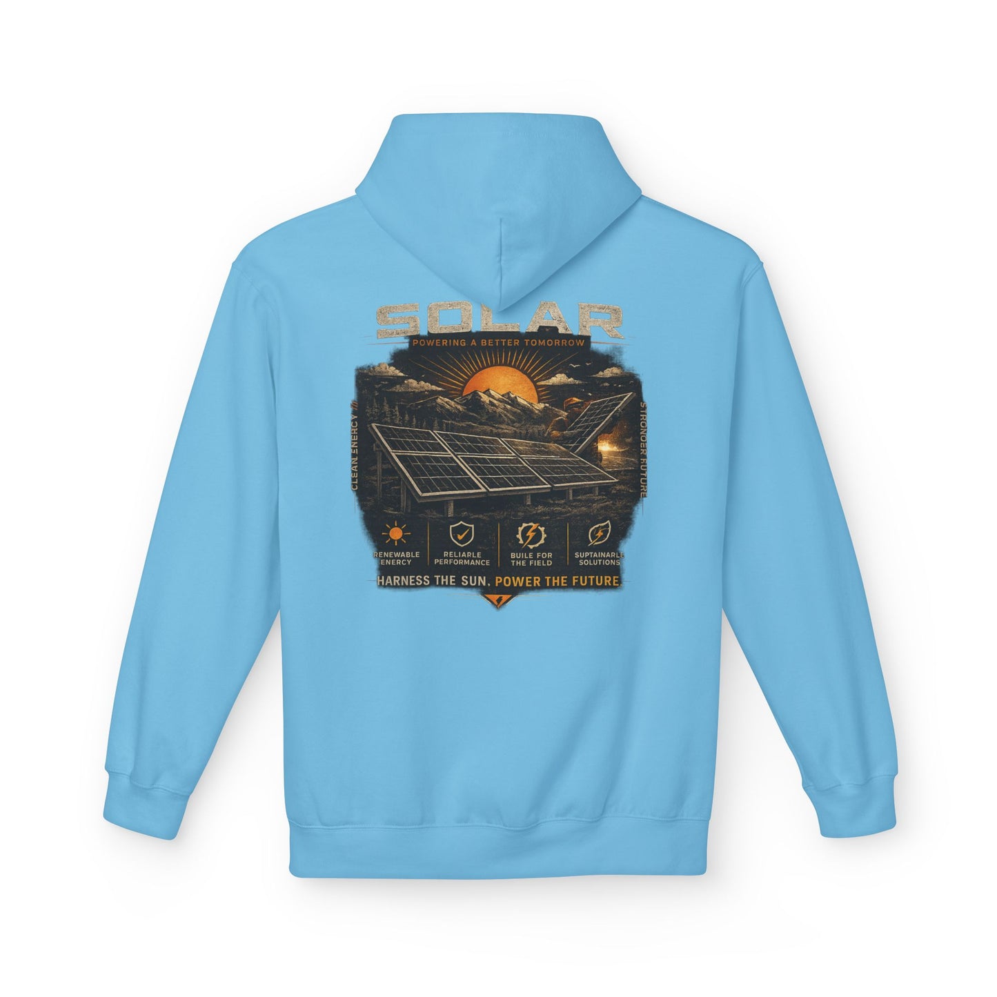Solar Energy Hoodie — "Solar: Harness the Sun, Power the Future" Graphic Sweatshirt