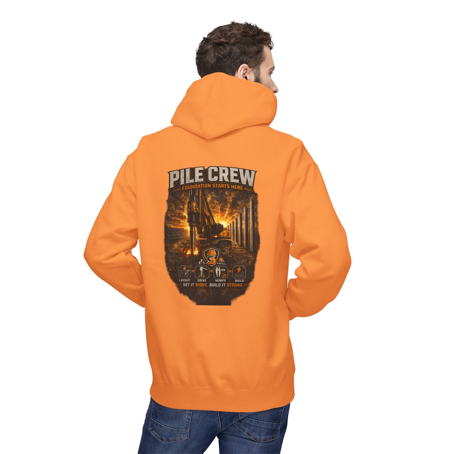Pile Crew Industrial Hoodie — Heavy Equipment Construction Crew Pullover