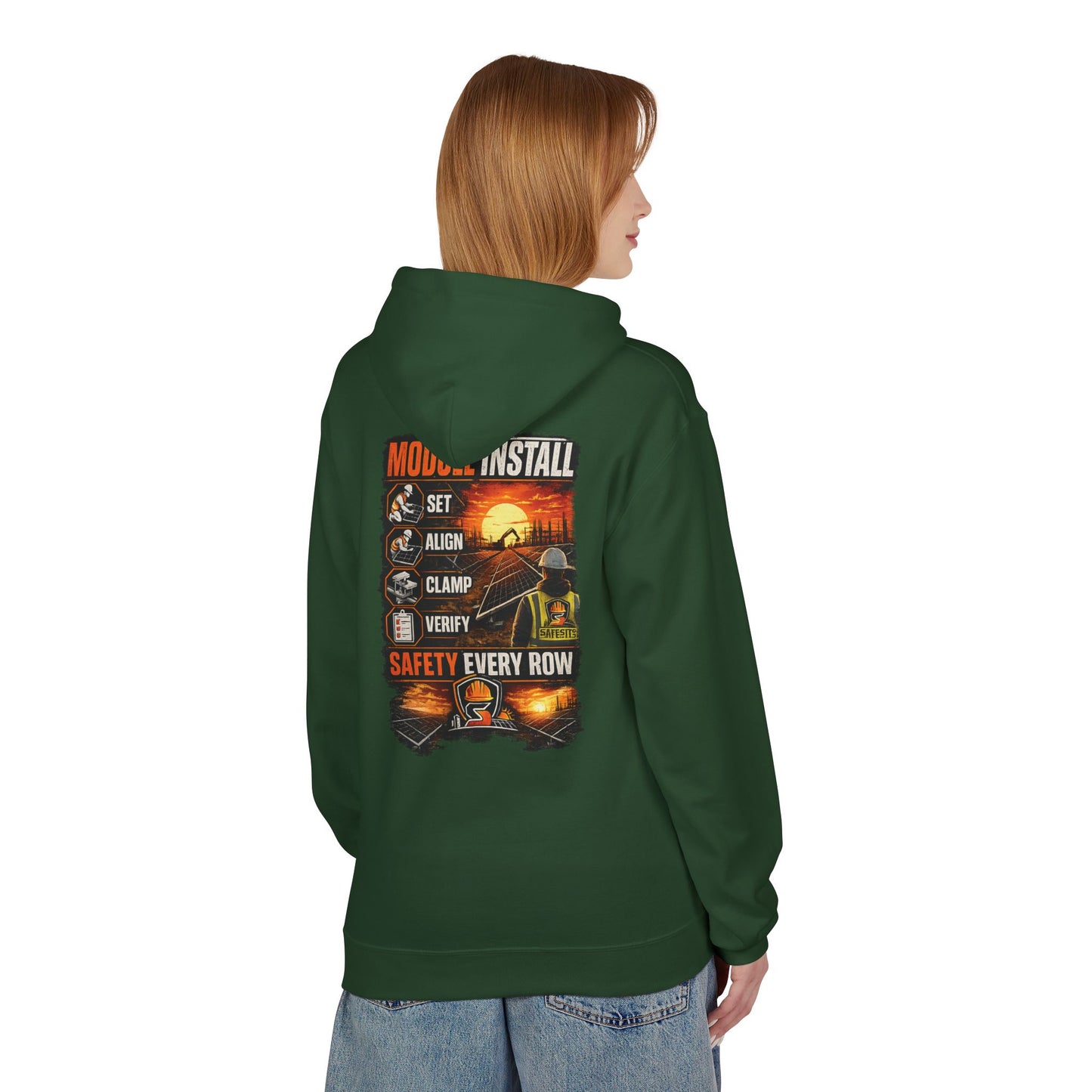 Module Install Safety Hoodie — Safety Every Row Construction Crew Sweatshirt