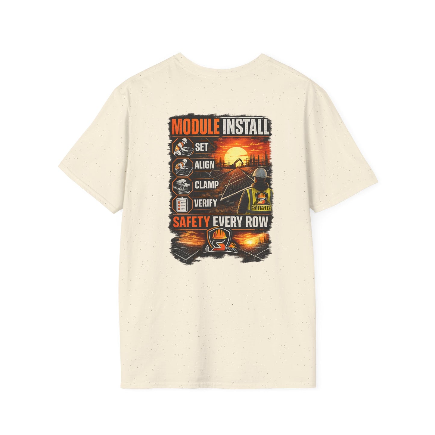 Module Install Crew T‑Shirt — "Module Install: Set, Align, Clamp, Verify" Safety Tee