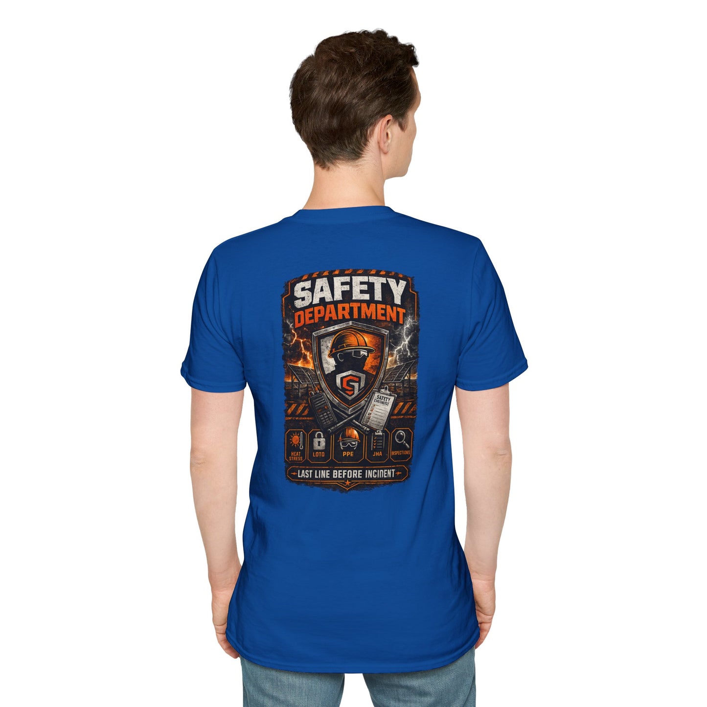 Safety Department Graphic T-Shirt — "Last Line Before Incident" Worksite Firefighter Tee