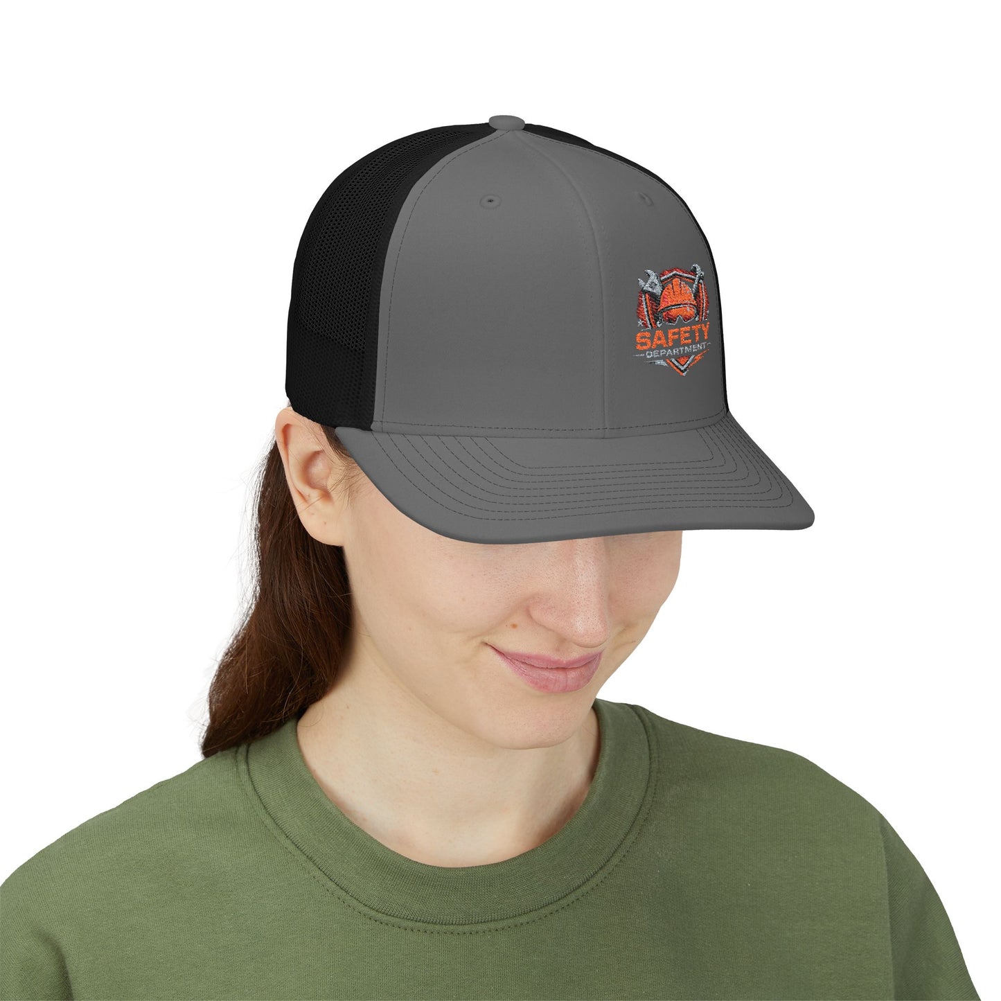 Safety Department Trucker Cap - Fire Helmet Patch Snapback