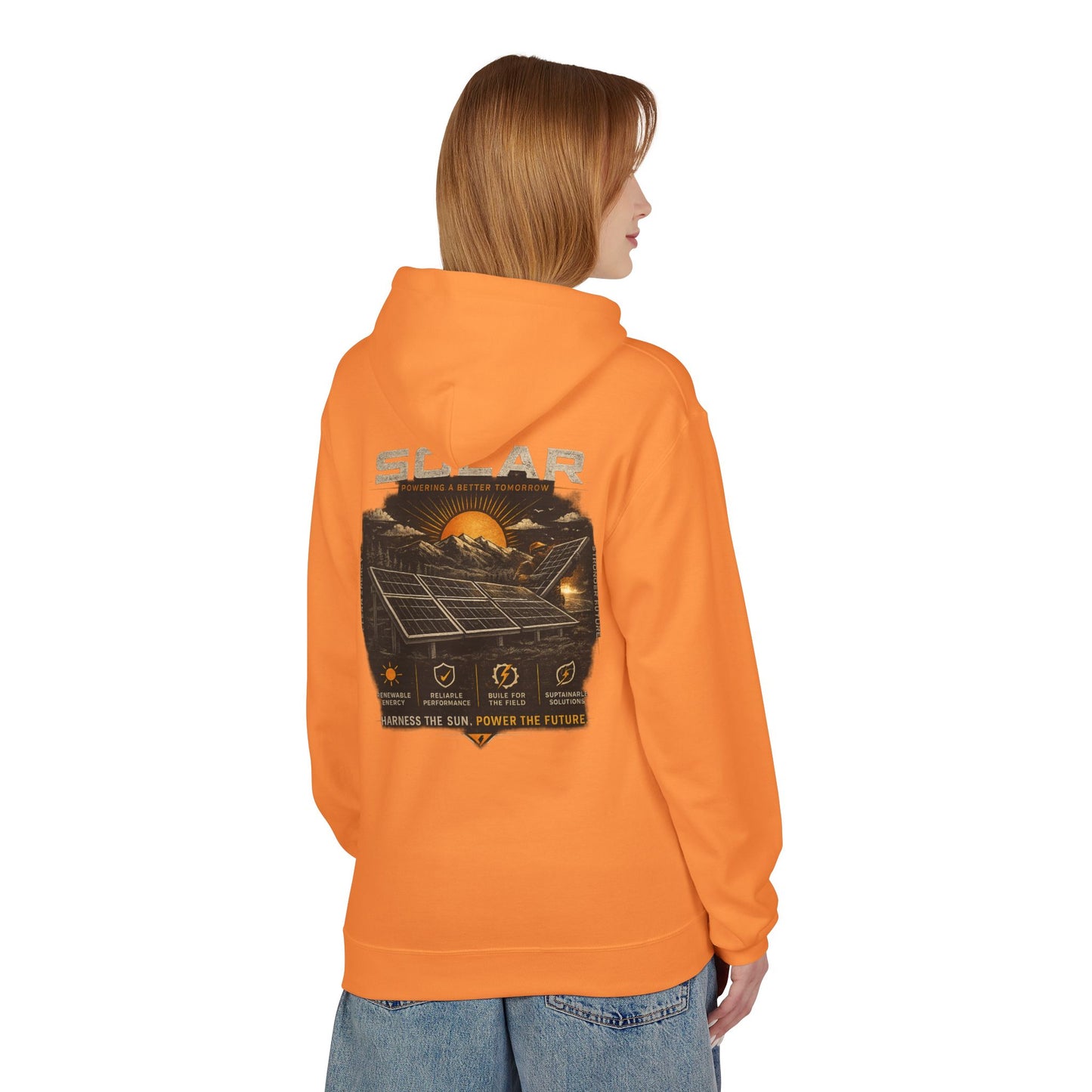 Solar Energy Hoodie — "Solar: Harness the Sun, Power the Future" Graphic Sweatshirt