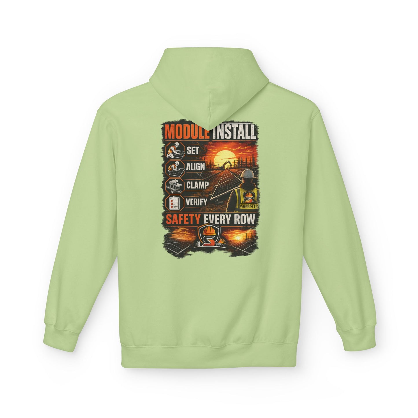 Module Install Safety Hoodie — Safety Every Row Construction Crew Sweatshirt