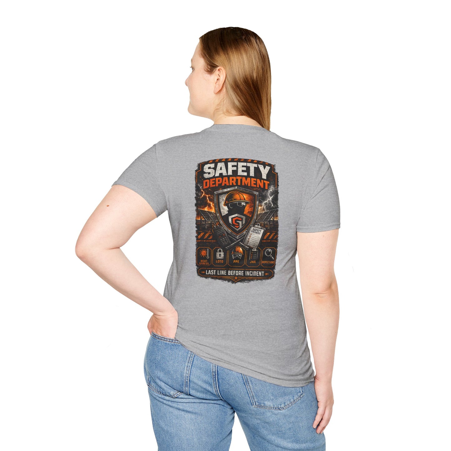 Safety Department Graphic T-Shirt — "Last Line Before Incident" Worksite Firefighter Tee