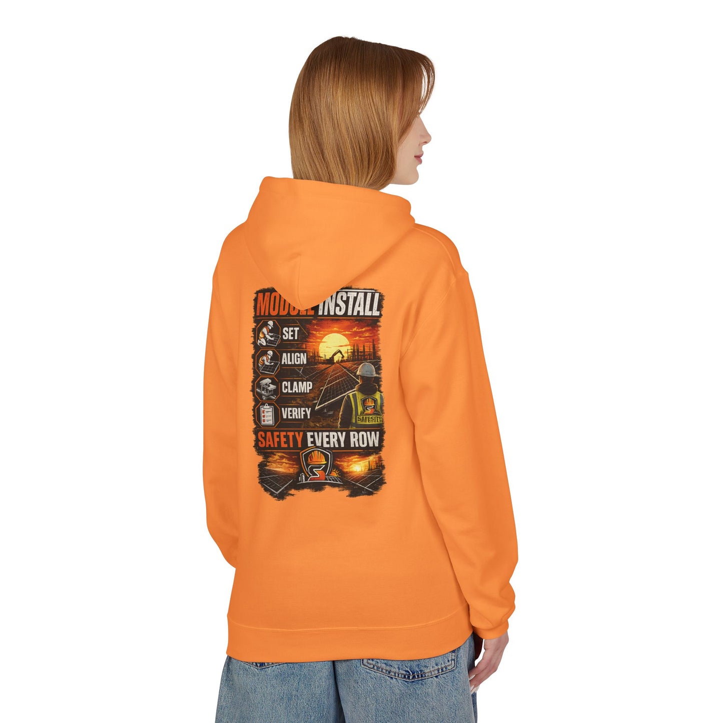 Module Install Safety Hoodie — Safety Every Row Construction Crew Sweatshirt