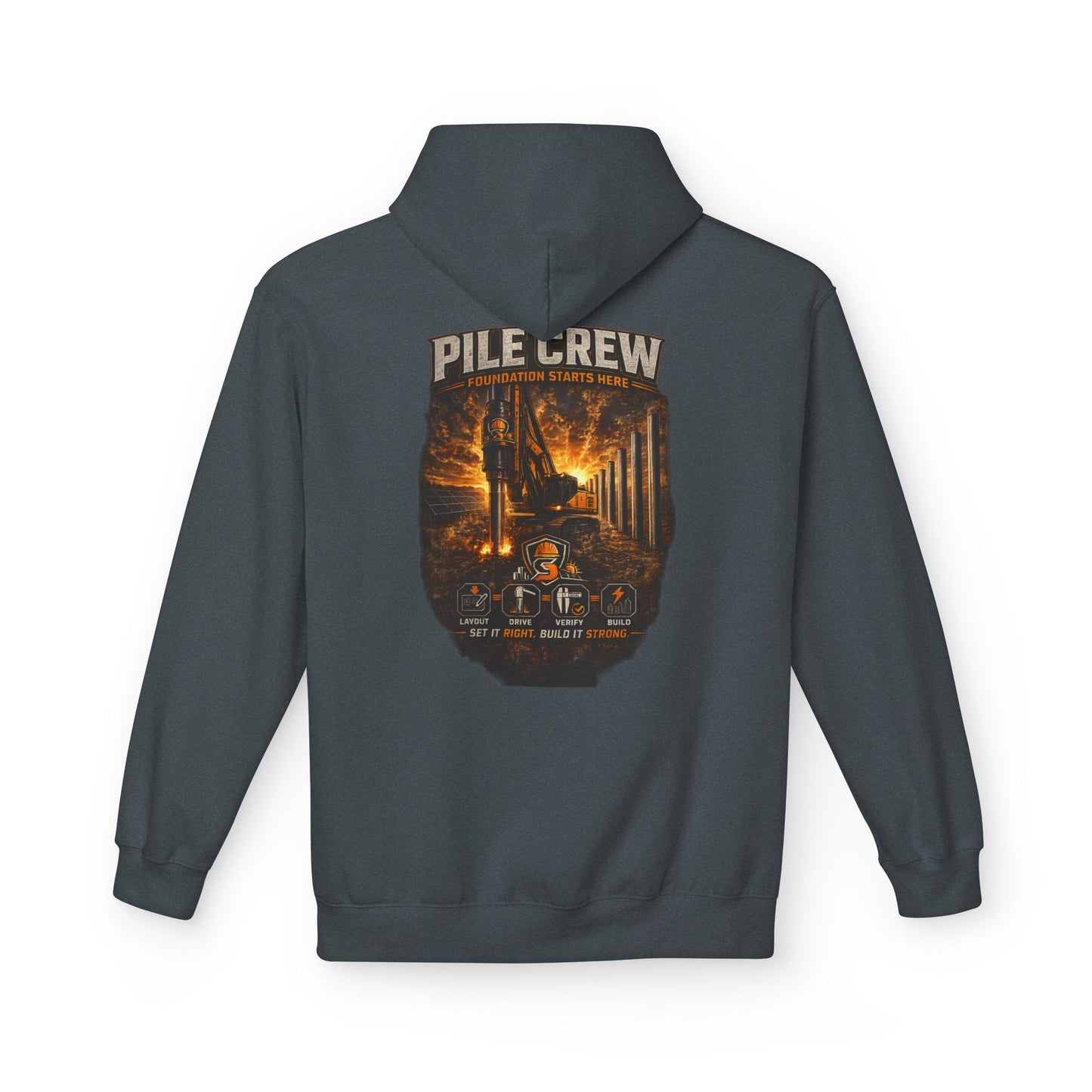 Pile Crew Industrial Hoodie — Heavy Equipment Construction Crew Pullover
