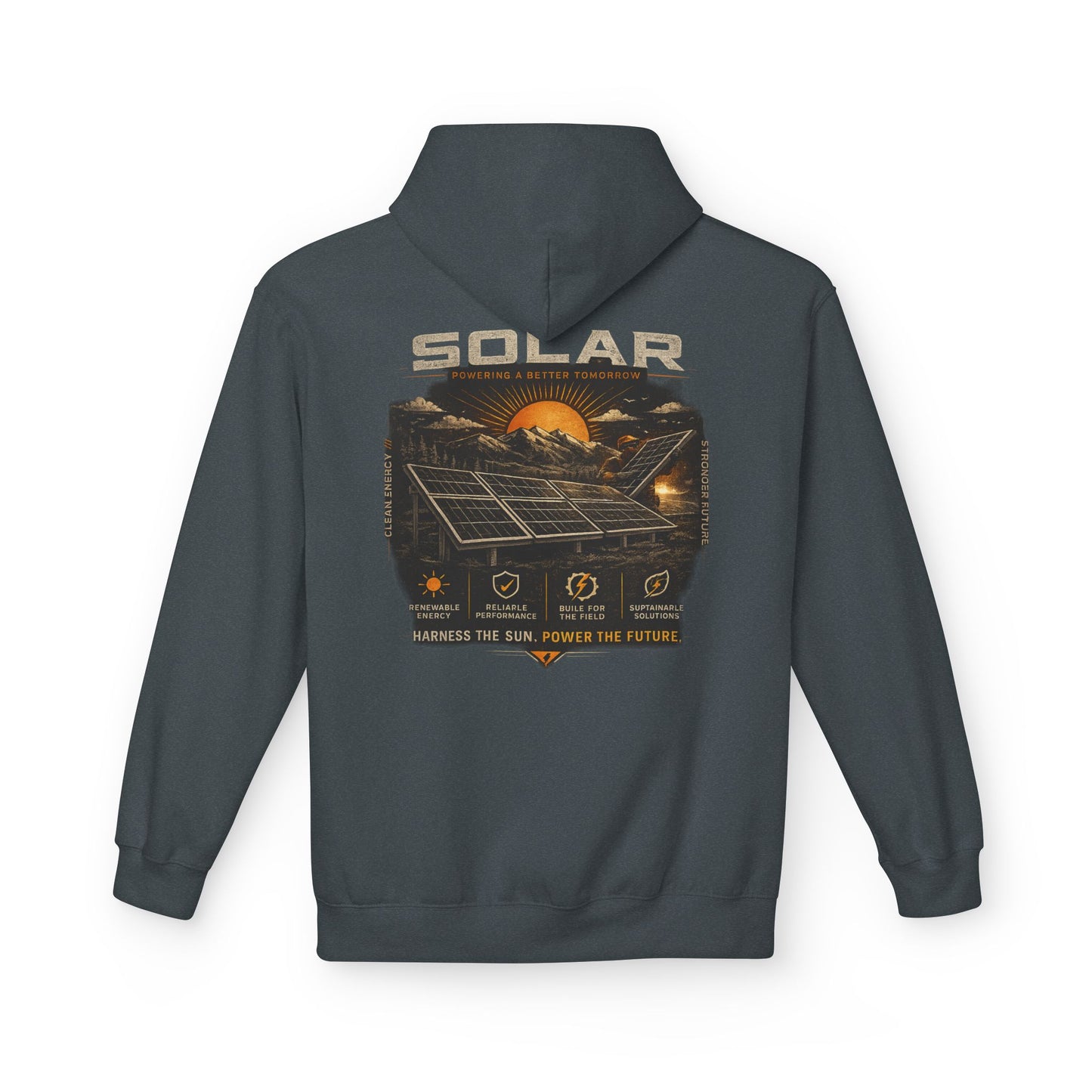 Solar Energy Hoodie — "Solar: Harness the Sun, Power the Future" Graphic Sweatshirt