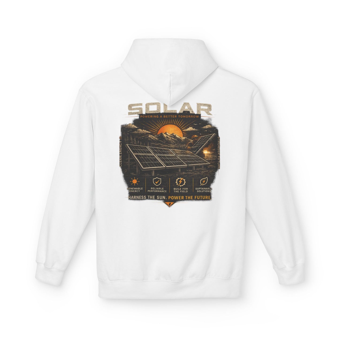 Solar Energy Hoodie — "Solar: Harness the Sun, Power the Future" Graphic Sweatshirt
